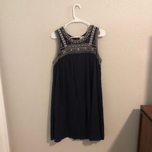 Navy Blue Embroidered Dress